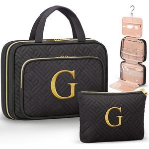 Personalized Gifts For Women, Initial Toiletry Bag Hanging Travel Organizer &😼